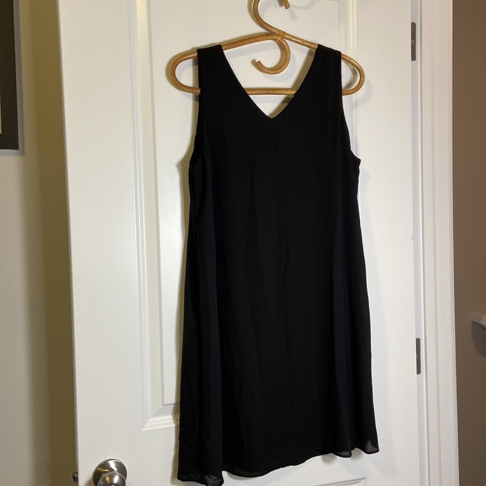 Nymphe / Anthropologie black vneck tank chiffon dress - Picture 7 of 8